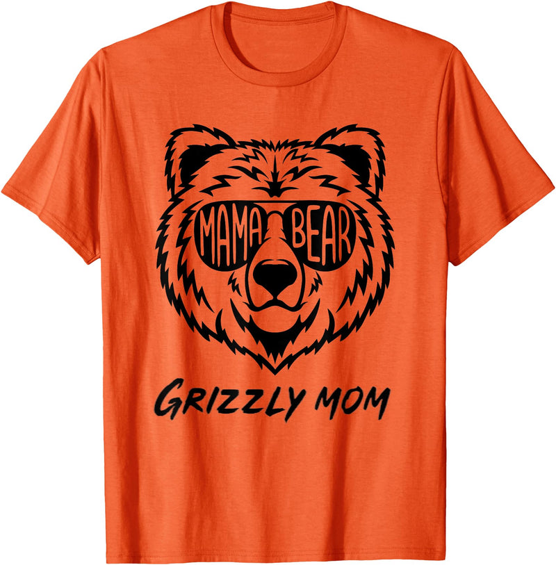 Mama Bear Grizzly Mom T-Shirt - Orange