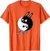 Yin Yang Bunnie Lover Gift Cute Rabbits T-Shirt in Orange