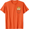Funny Hamster Peeking in Pocket Animal Lover Men Women Kids T-Shirt - Orange