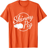 Funny Guinea Pig Rodent Designs & Gifts Skinny Pig I Rodent Animal Rodent Cute Naked Guinea Pig T-Shirt - Orange