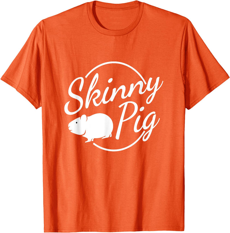 Funny Guinea Pig Rodent Designs & Gifts Skinny Pig I Rodent Animal Rodent Cute Naked Guinea Pig T-Shirt - Orange