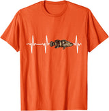 Goliath Grouper Gift Co. Goliath Grouper Heartbeat For Saltwater Fish Fishing Lovers T-Shirt - Orange