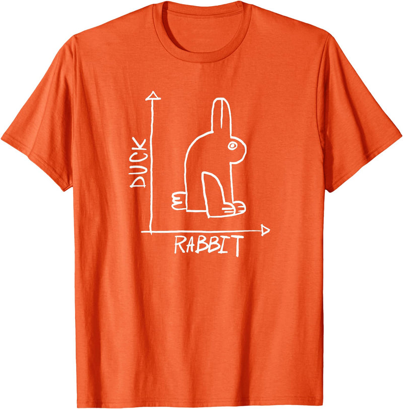 Rabbit or Duck - Optical Illusion T-Shirt in Orange