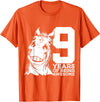 COOL HORSE DESIGNS AND OUTFITS Horse 9 YEARS OF BEING AWESOME RIDING 9th BIRTHDAY T-Shirt - Orange