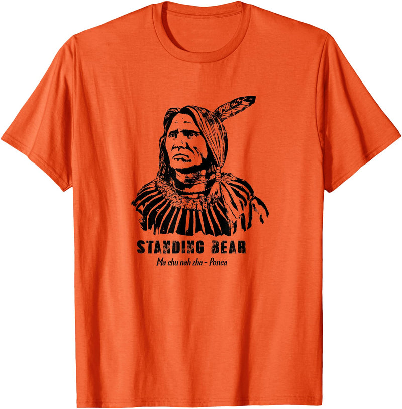 Nebraska Statue Oklahoma Court Standing Bear Ponca Tribe T-Shirt - Orange