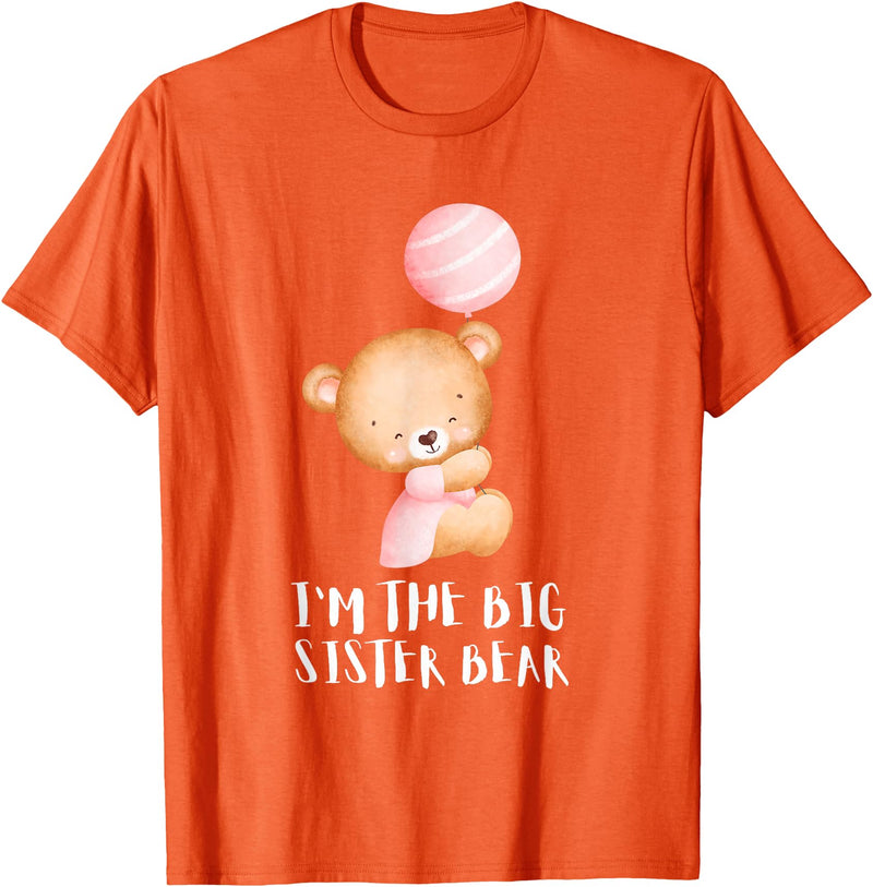 Big Sister Little Sister Outfits Siblings - Im the big sister bear T-Shirt - Orange