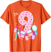 Birthday Girl Spa Squad Outfit Gifts Shop Spa Birthday Party I'm 9 Girls Makeup 9th Bday Kids Toddlers T-Shirt - Orange