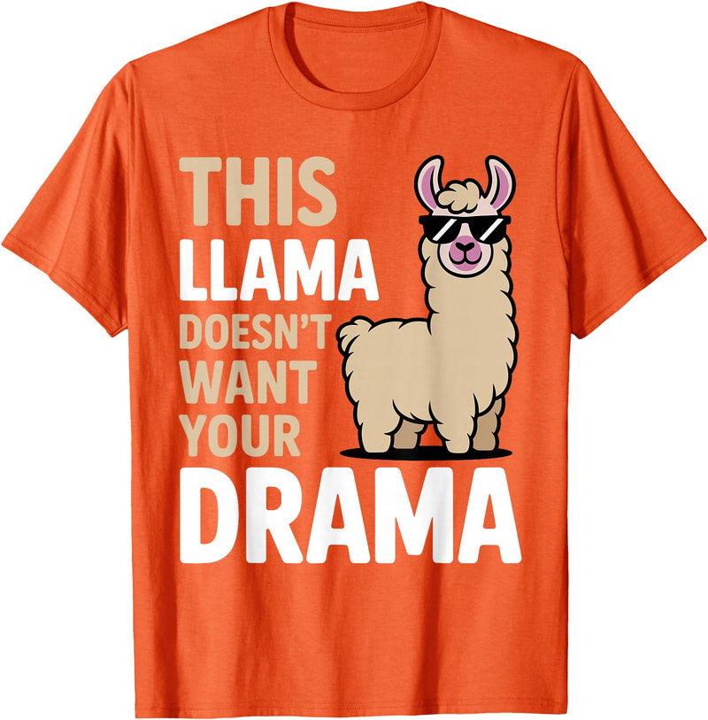 Llama Gift Llama Lover Accessories & Lama Stuff Funny Llama Design for Men Women Kids Llama Lover Llama T-Shirt - Orange