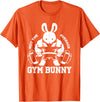 Easter Day Gym Bunny Rabbit Weightlifting Deadlift Fitness T-Shirt in Orange