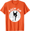 Funny Rock on Bunny Rabbit Shadow Puppet Rock N Roll Hand T-Shirt in Orange