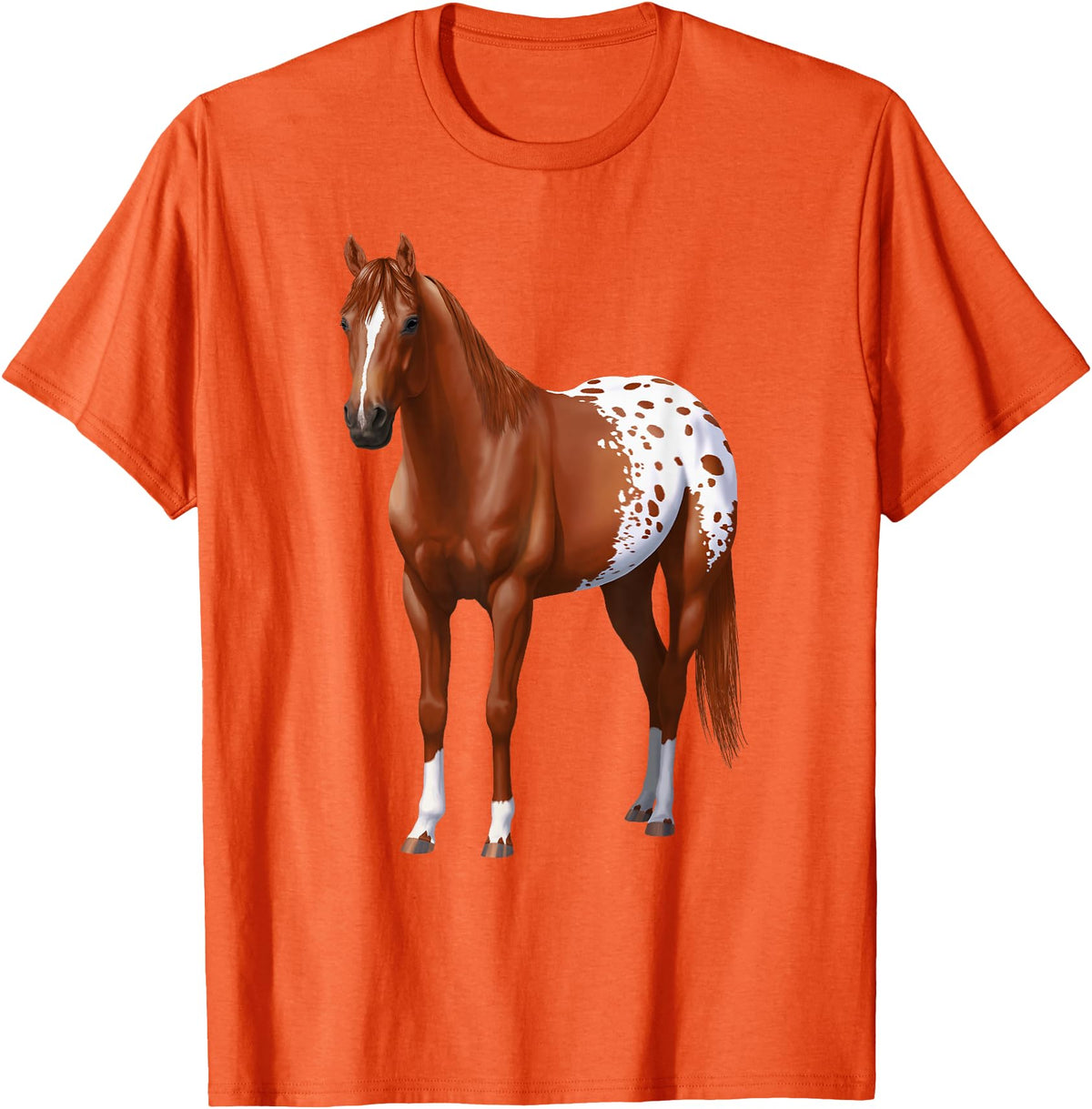 Horse Lover Art by CSForest Chestnut Sorrel Blanket Appaloosa Horse Lover Gift T-Shirt - Orange