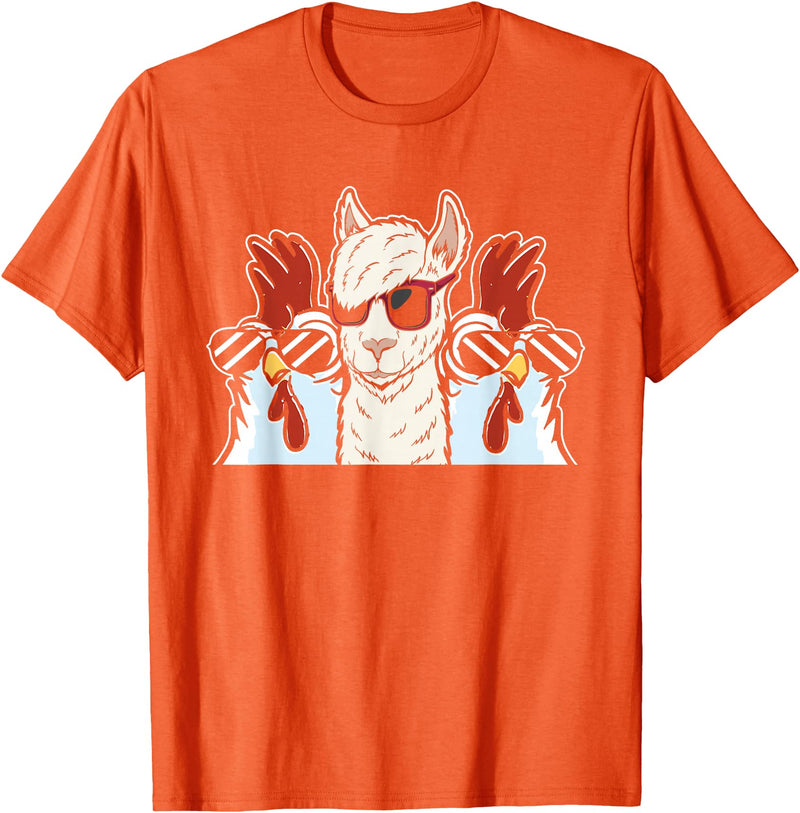 Llama Gifts & Accessories Chicken Llama Cool Alpaca - Lamaist Animal Llama T-Shirt - Orange