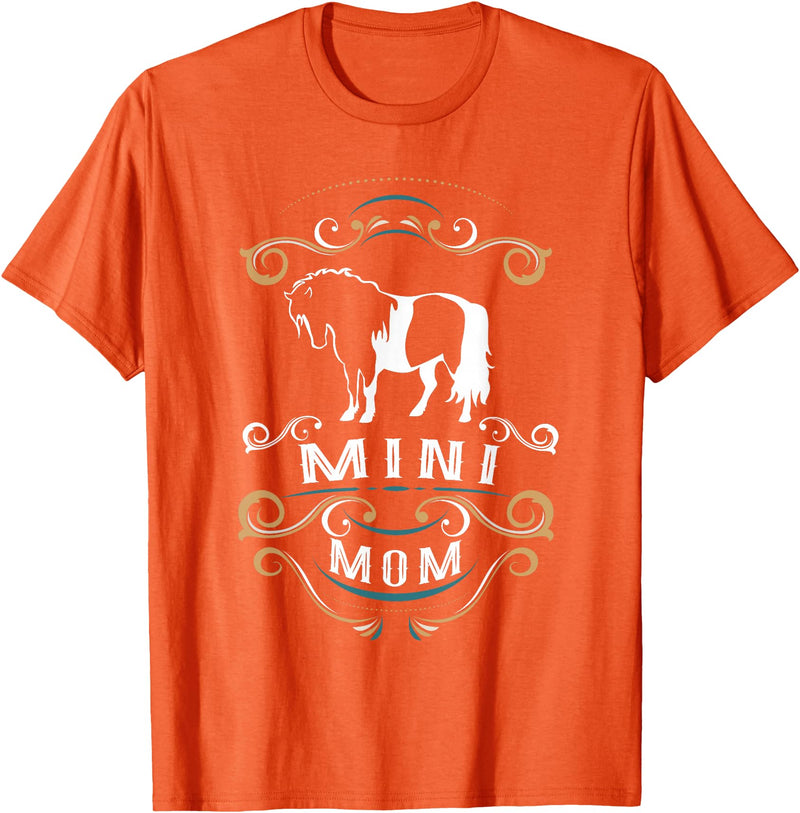 NIckerStickers Mini Mom | Trending Miniature Horse T-Shirt - Orange
