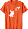 Cute Skeleton Hand Boop Bunny Rabbit Funny Easter Day T-Shirt in Orange