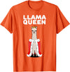 Womens Llama Shirts for Girls Llama Queen | Girls Llama Tshirt | Womens Llama T-Shirt - Orange