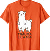 Doc Llama Apparel T-Shirt Funny Llama Doctor T-Shirt, No Trauma Llamas Tee Apparel T-Shirt - Orange