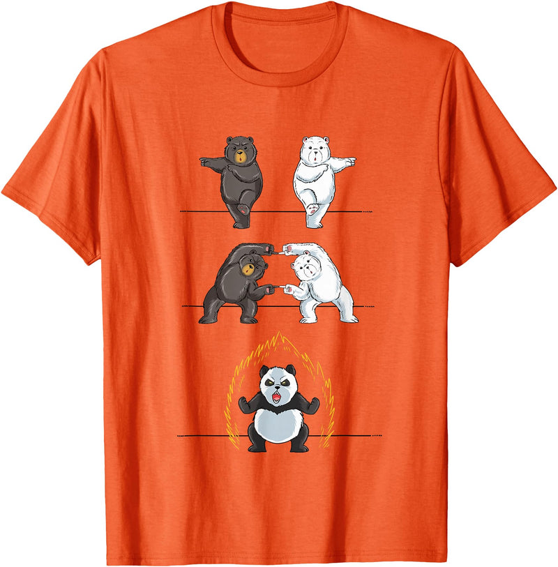 Adorable Panda Shirts Funny Panda T-Shirt Panda Fusion Gift Shirt Cute Polar Bear T-Shirt - Orange