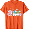 Gnomes with Bunny Ears and Easter Eggs Rabbit T-Shirt in Orange