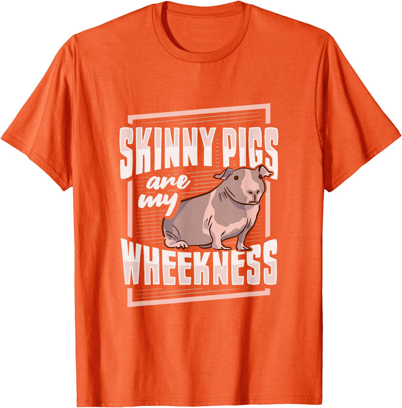 Skinny Pig Wheek Design for a Guinea Pig Lover T-Shirt - Orange