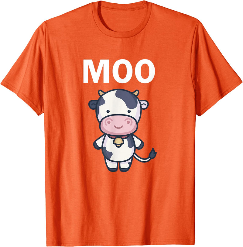 Moo Cow Funny Farmer Cow for Adults Kids Boys and Girls T-Shirt - Orange