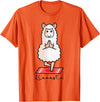 Dibba Designs Llamaste Llama Alpaca Yoga Exercise Fitness Gym Workout T-Shirt - Orange
