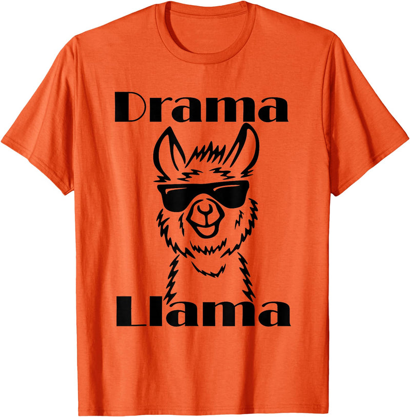 Funny No Drama Llama Sassy Princess Girls Gift Cute Llama Drama Queen Ladies Mom Diva Attitude Llamas Gift T-Shirt - Orange