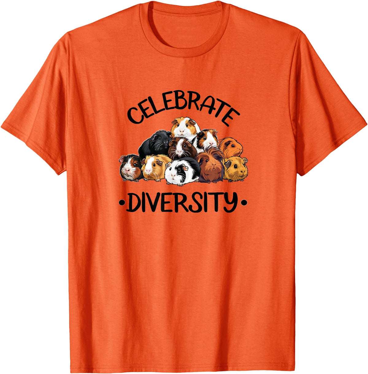 Funny Cavy Mom Love Gifts T Shirts & Hoodies Celebrate Diversity Kids Cute Wheek Merch Guinea Pig Lover T-Shirt - Orange
