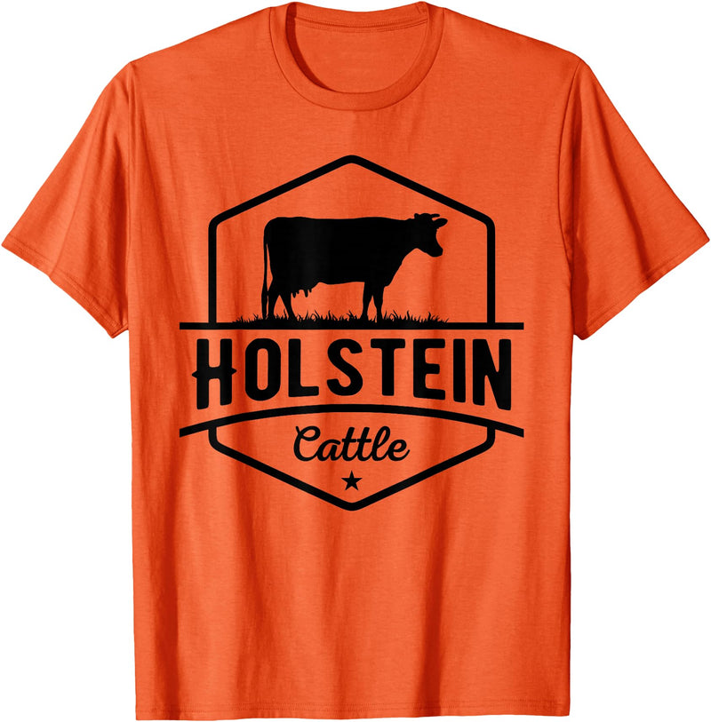 Farm and Holstein Cow for Men and Cattle Clothing Holstein Cattle - Holstein Cow for Farmers T-Shirt - Orange
