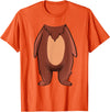 The Easy Costume Idea Shop Bear Halloween Costume Shirt - Brown Grizzly Bear T-Shirt - Orange