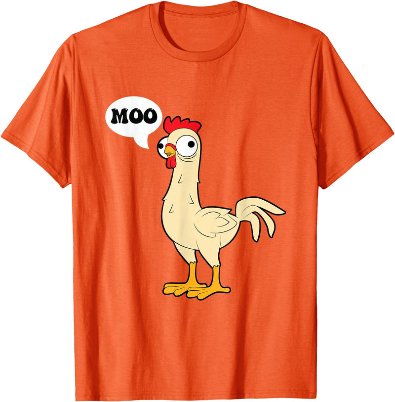 gift creative original father joke humor amusing Chicken - Hen - Fowl - Cow - Funny - Joke - dad Joke T-Shirt - Orange