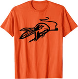 Rabbit Smoking a Pipe T-Shirt in Orange