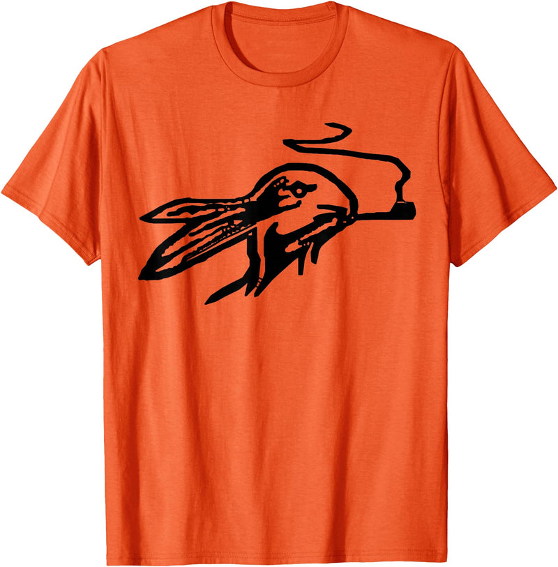 Rabbit Smoking a Pipe T-Shirt in Orange
