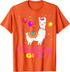 Birthday Llama Shirts Gift Cute Llama Shirt Party Animal Funny Gift for Birthday Girl T-Shirt - Orange
