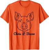 Funny Pet Pigs Tasty Bacon Butcher Breakfast Jokes Funny Pig Names Chris P. Bacon Crispy Bacon Lover Farm Pets T-Shirt - Orange