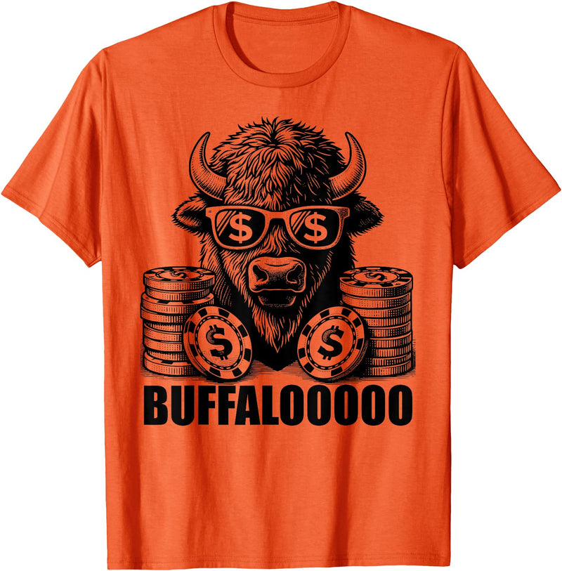 Gambling Gift Casino Gambler Stuff & Accessories Lucky Buffalo Casino Slot Machine BUFFALOOOOO Gambling T-Shirt, Small, Grey
