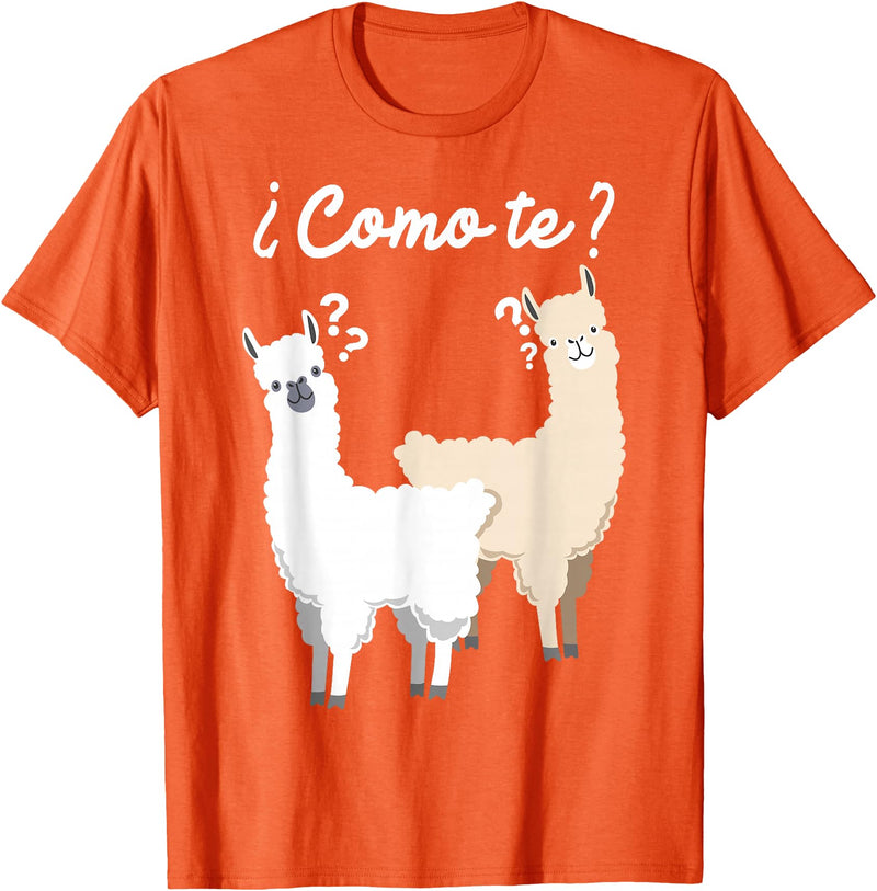 Spanish design | Llama gift | Funny Spanish design Funny Spanish gift, Como Te Llama, Llama design T-Shirt - Orange