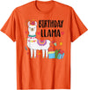 Matching Llama Birthday Party Supplies Birthday Llama Girl Birthday Party Llama Birthday Outfit T-Shirt - Orange