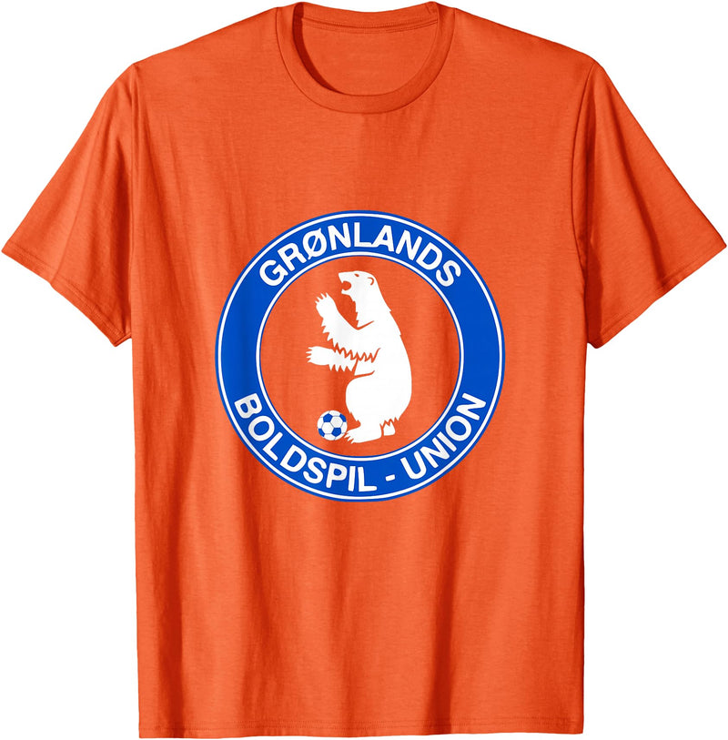 Bosco T. Jones Football Designs Greenland Polar Bear Football (Soccer) Shirt T-Shirt - Orange