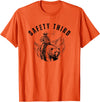 Exteevaganza Safety Third Cowboy Riding Bear Humorous Graphic T-Shirt - Orange
