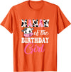Vintage Retro Birthday Mamaw Of The Birthday Girl Farm Cow 1St Birthday Girl T-Shirt - Orange