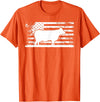 Funny Charolais Rancher Gift for Cattle Lover American Flag - American Cow Charolais Rancher T-Shirt - Orange
