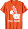 Rabbit First Day of the Month Good Luck Phrase T-Shirt in Orange