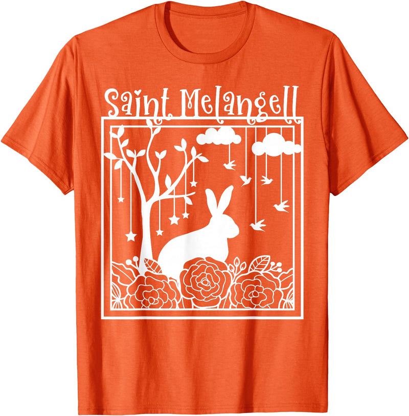 St Melangell Hares Rabbit Owner Catholic T-Shirt in Orange