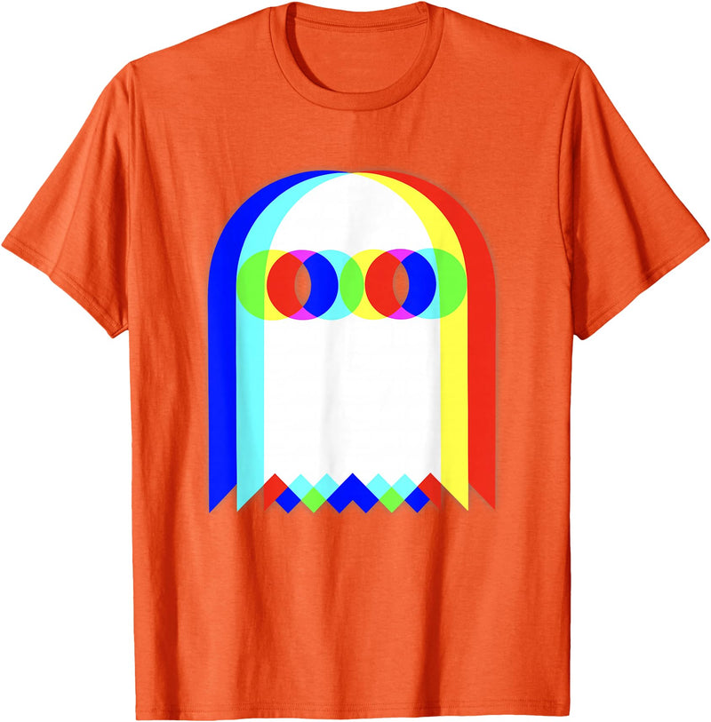 Threadrock Vaporwave Psychedelic Ghost Retro Halloween Techno EDM Unisex Adults Kids T-Shirt - Orange