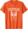 Pun Llama Animal Math Teacher Math No Prob llama Alpaca My Calculator Funny Pun Teacher T-Shirt - Orange