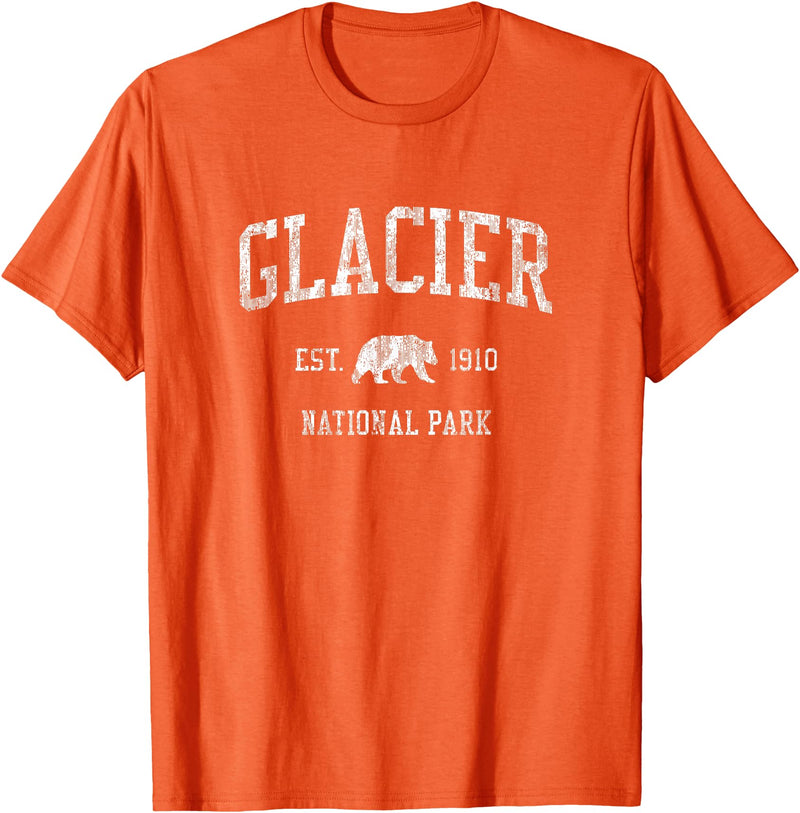 Jim Shorts Glacier National Park T-Shirt Vintage Sports Design Tee T-Shirt - Orange