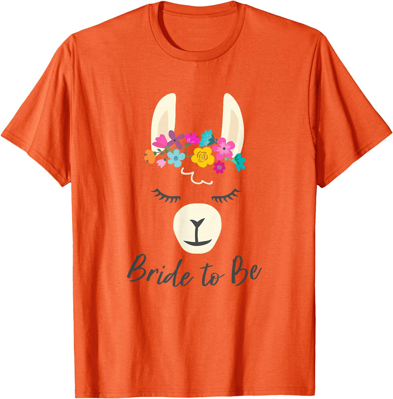 Gym is Bae Llama Bride to Be Wedding Bridal Shower Alpaca T-Shirt - Orange