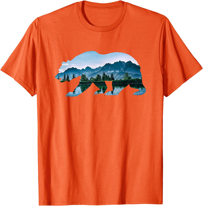 Retro National Park Shirts Bear Vintage National Park Bear Wildlife Mountains T-Shirt - Orange