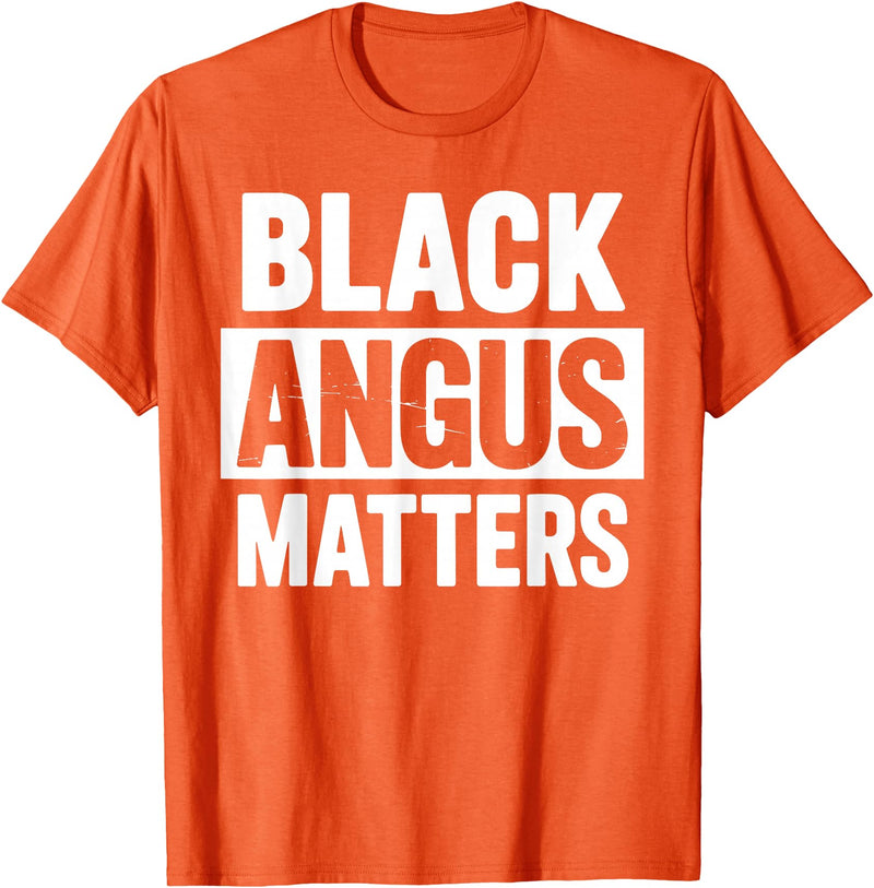Black Angus Gift Cattle Farm Accessories & Stuff Best Black Angus Art for Men Women Beef Cattle Rancher T-Shirt - Orange