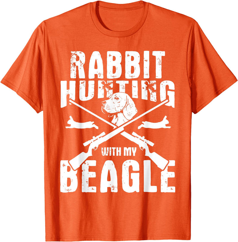 Rabbit Hunting Dog - Beagle Hunter Beagles T-Shirt in Orange